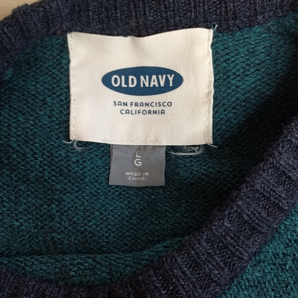 {Old Navy} Turquoise and Navy Sweater - Picture 2 of 3